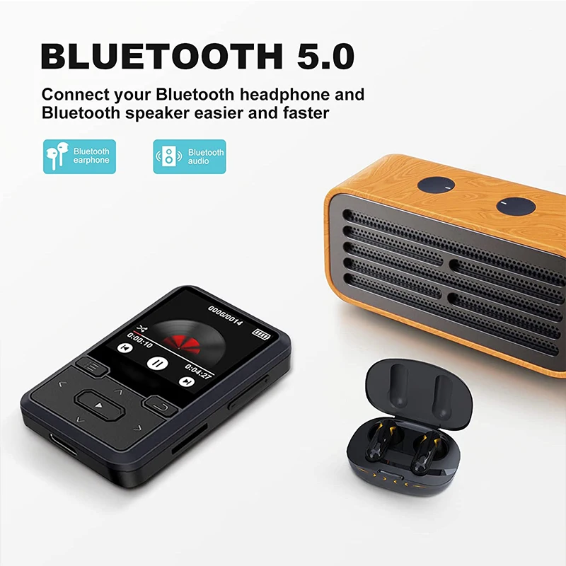 2022 new mini clip MP3 player BT 5.0 with copy file function