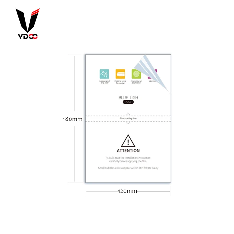 Manufacturer Phone TPU Film Clear/Anti Blue Light 120x180mm Sheet Hydrogel Film Screen Protector with Competitive Price