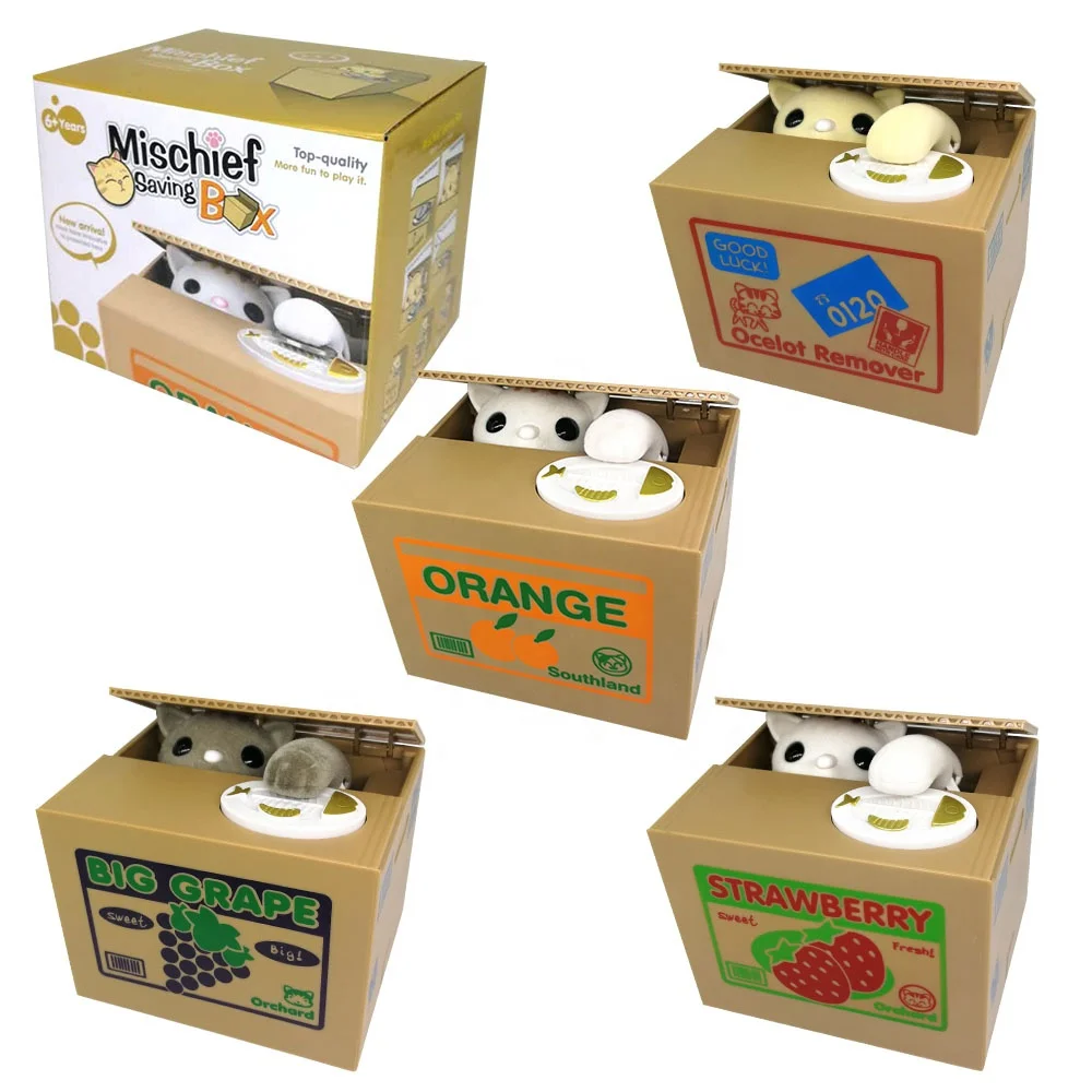 New Arrival Creative Steal Money Cat Animal Piggy Banks Educational Toy For Kids playing