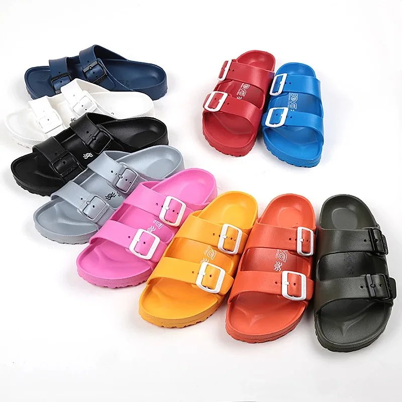 EVA men and women slippers outdoor sandals double buckle fashion   global sell  handiness shoes
