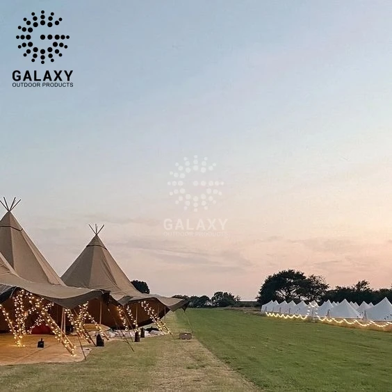 Heavy Duty Custom Romantic Indian Tent Mildewproof and Waterproof Glamping Luxury Safari India Teepee Tent
