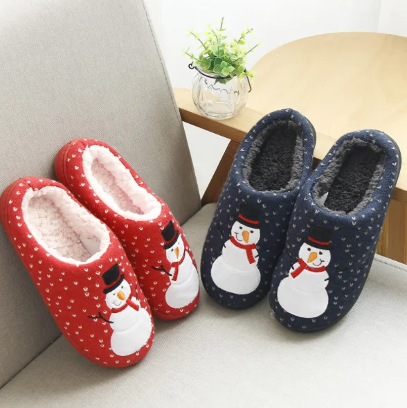 
Wholesale Christmas Slipper shoe Couples slippers Indoor Soft Snowman Cotton Home Xmas winter slippers for women products 