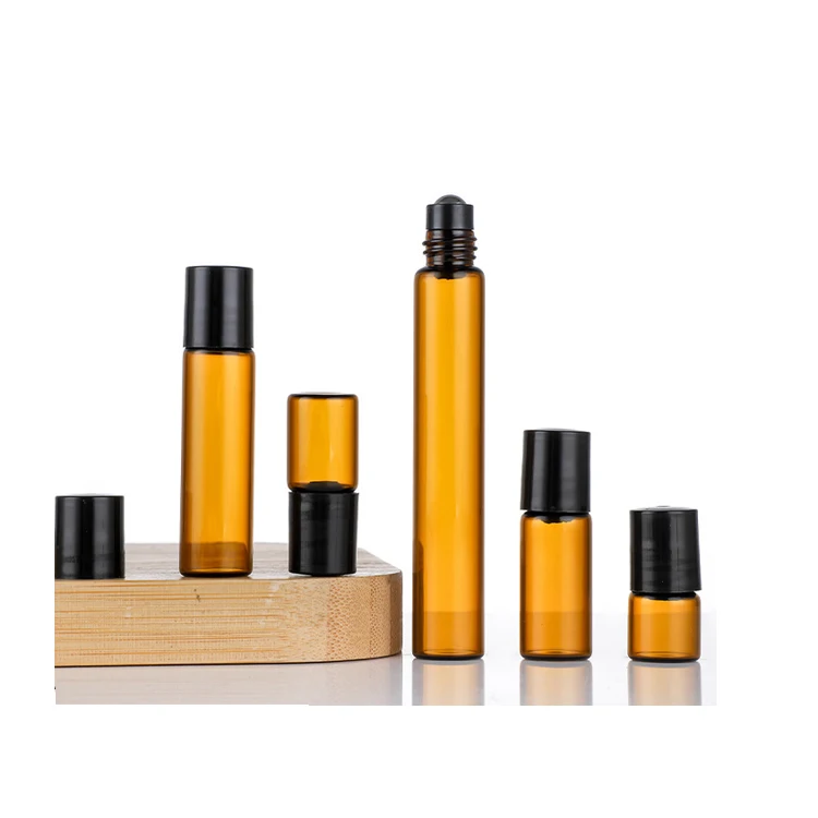 Оптовая цена, 1 мл, 2 мл, 3 мл, 5 мл, 10 мл, OEM роскошный рулон бутылок с низким борным янтарным роликом, эфирное масло с пластиковой крышкой