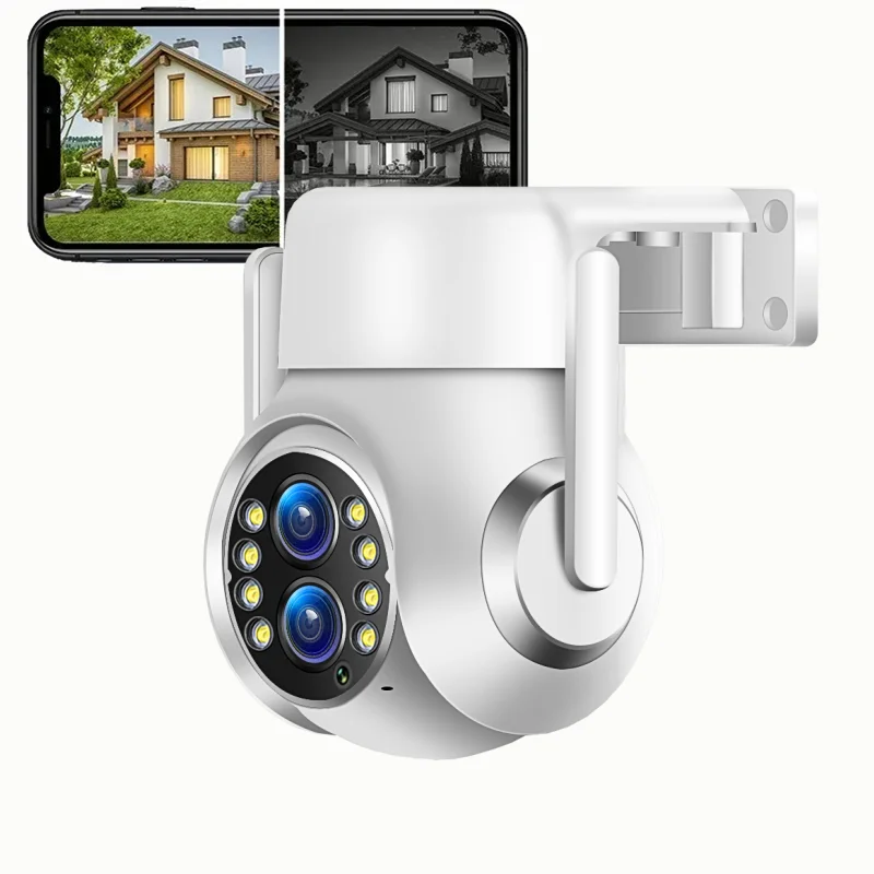 HD 1080P 15X Zoom Dual Lenses Human Motion Auto Tracking Full Color Night Vision PTZ Waterproof Outdoor WiFi Security Camera