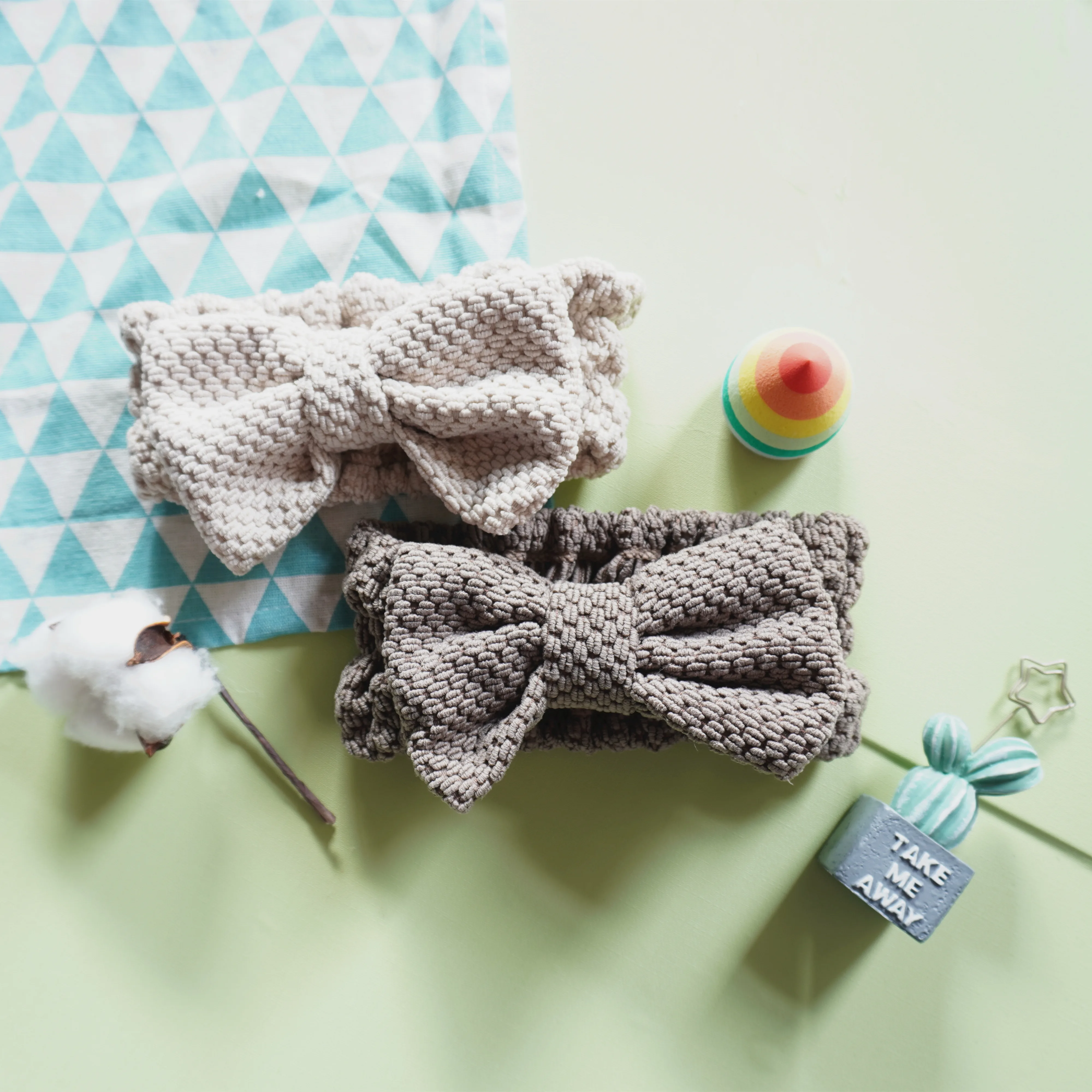 Best selling elastic jacquard fabric headband Shower Terry Cloth Bow Headbands for Washing Face Women Facial Hair Band