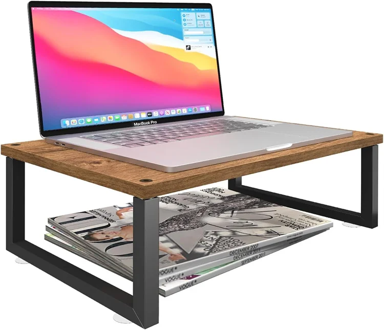 Monitor Stand Riser, Wood Desk Storage Organizer for Office Laptop, Computer