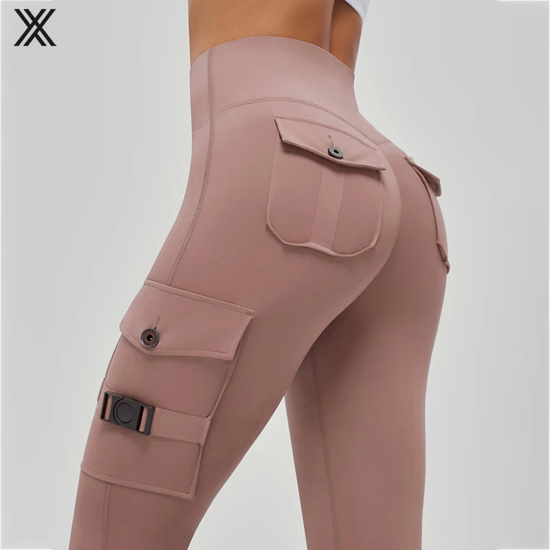 2023 New Design Custom Sportswear High Waist Cargo Fitness hot Yoga Pants Leggings with Pockets