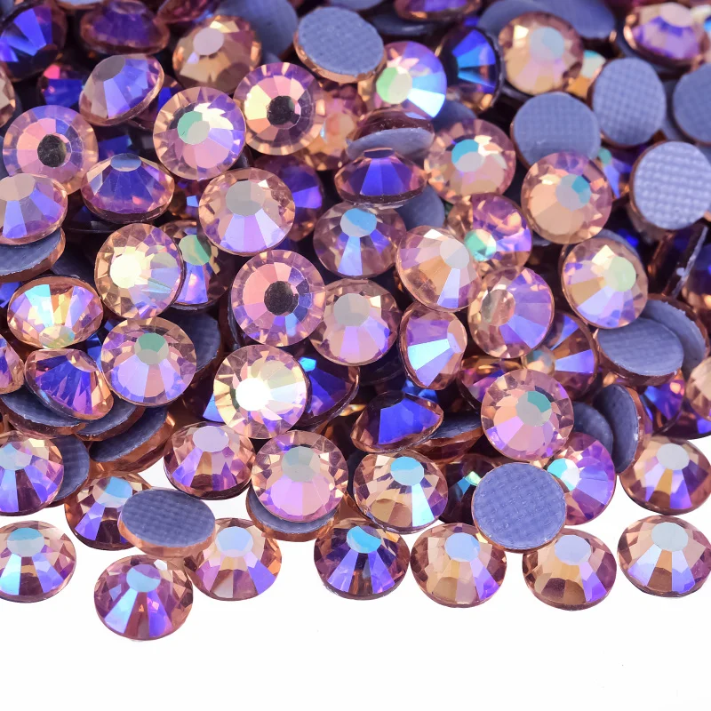 Bulk Bag 100gross Glass Glue Bottom Garments Crystal Various Hot Fix Iron On rhinestone For Dance Dress