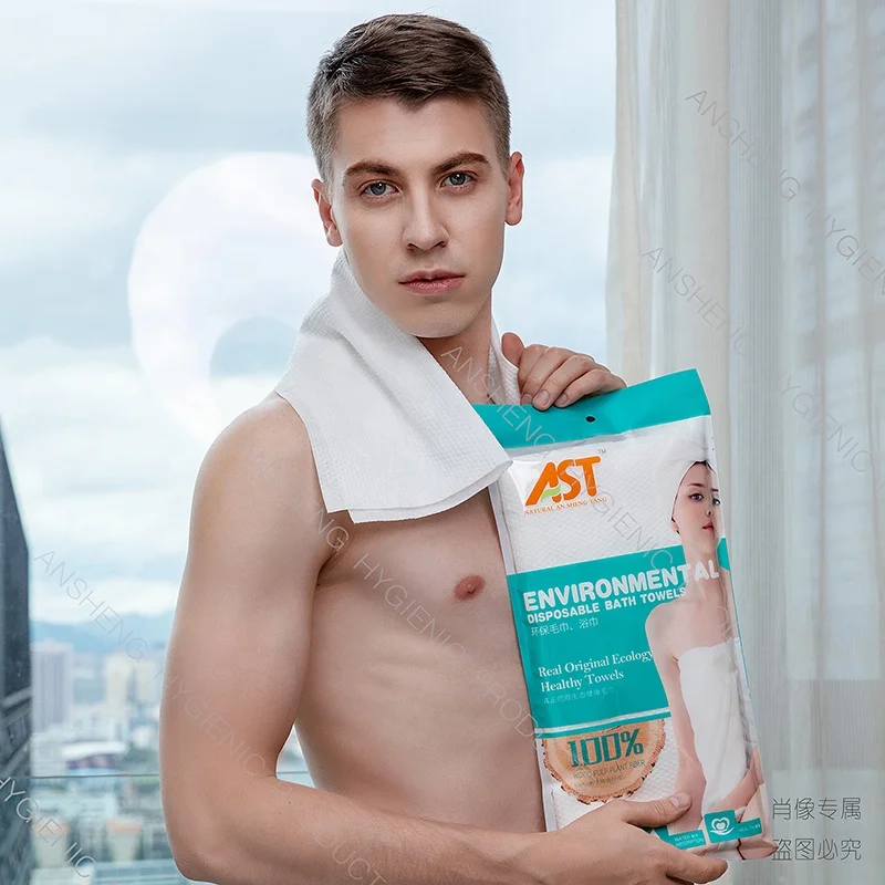 30*60 см 70x140 80 г/м2 биоразлагаемое 100% хлопковое белое одноразовое банное полотенце