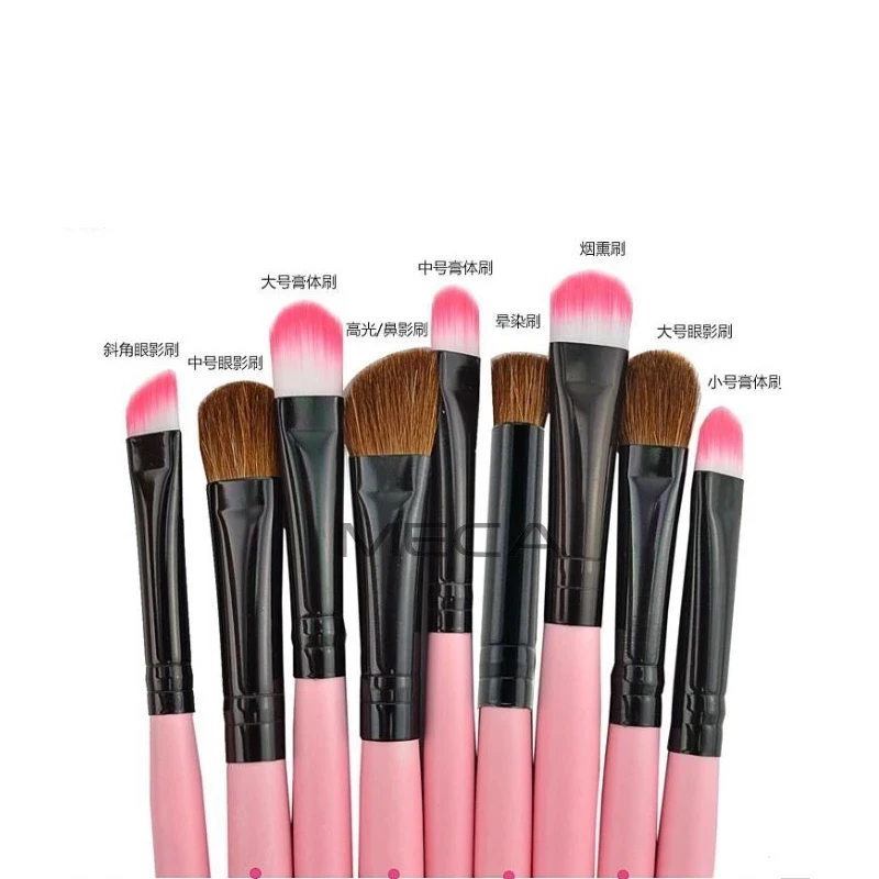 Fashion custom logo makeup brushes tools 24 pink professional makeup brush