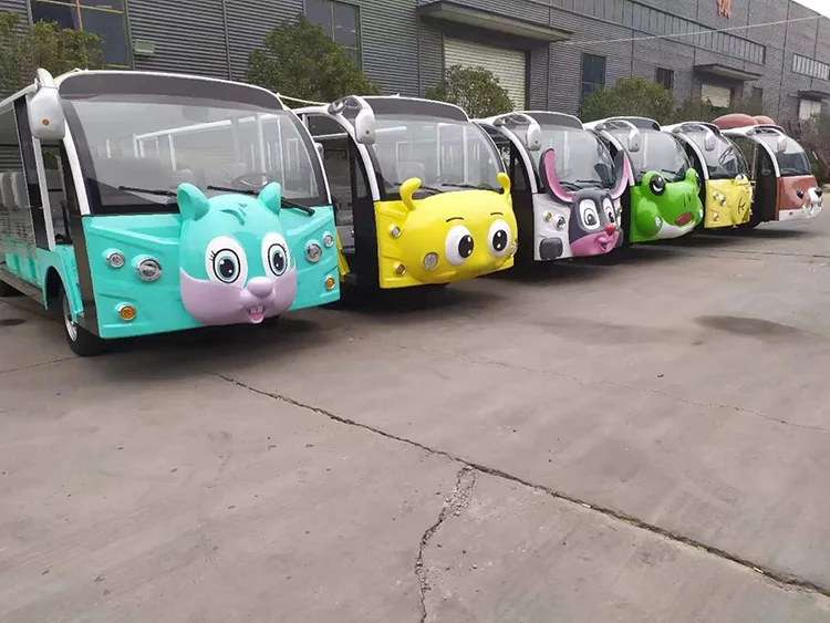 Cartoon Colorful Sightseeing Car Electric Vehicle with 8 to 23 Seats Customized Mini Bus for Adult and Children
