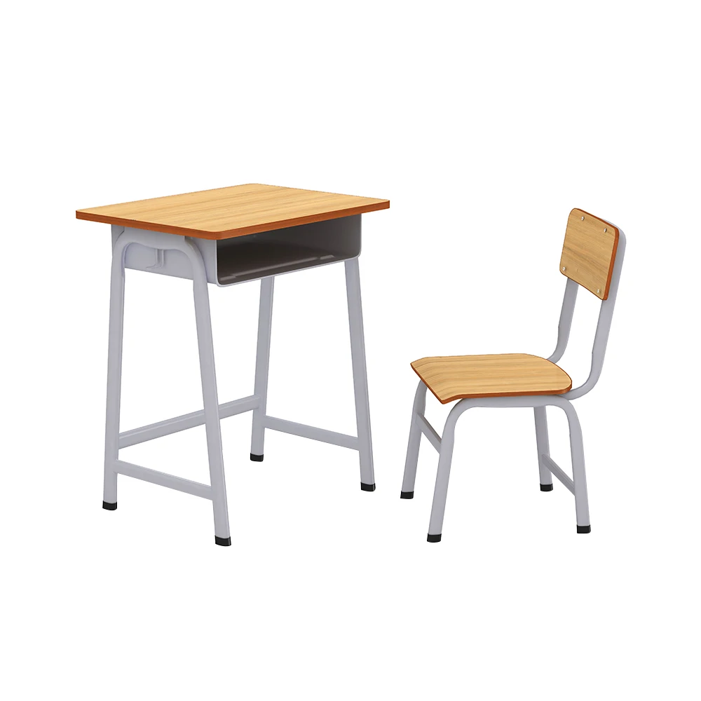 Classical Design Single Desk and Chair School Furniture High Quality Plywood Practical for Classroom