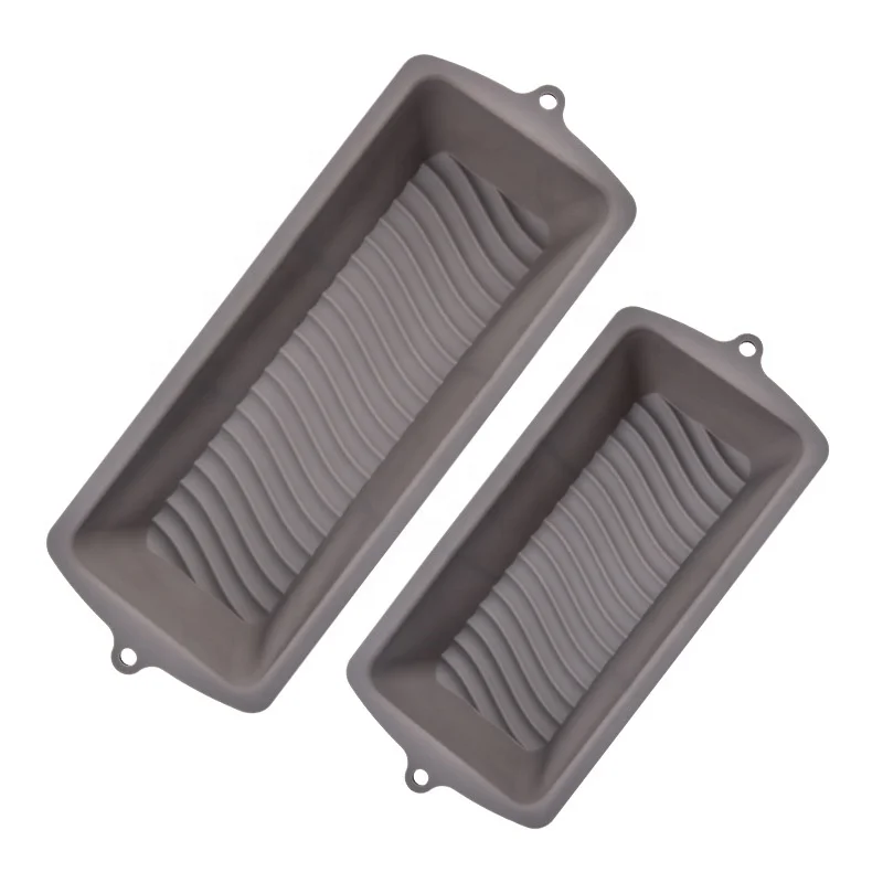 Wholesale Rectangular Steel Iron Ring Frame Inside Silicone Baking Bread Loaf Pan For Homemade Baking Meatloaf Medium Pan