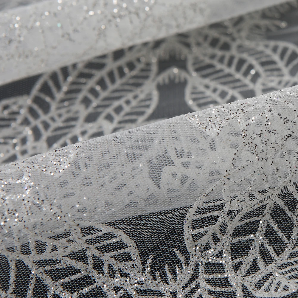 Fashion Mesh Net French Tulle Lace African Fabric For Wedding Evening Dress Tela De Encaje Dress Making With Sequins