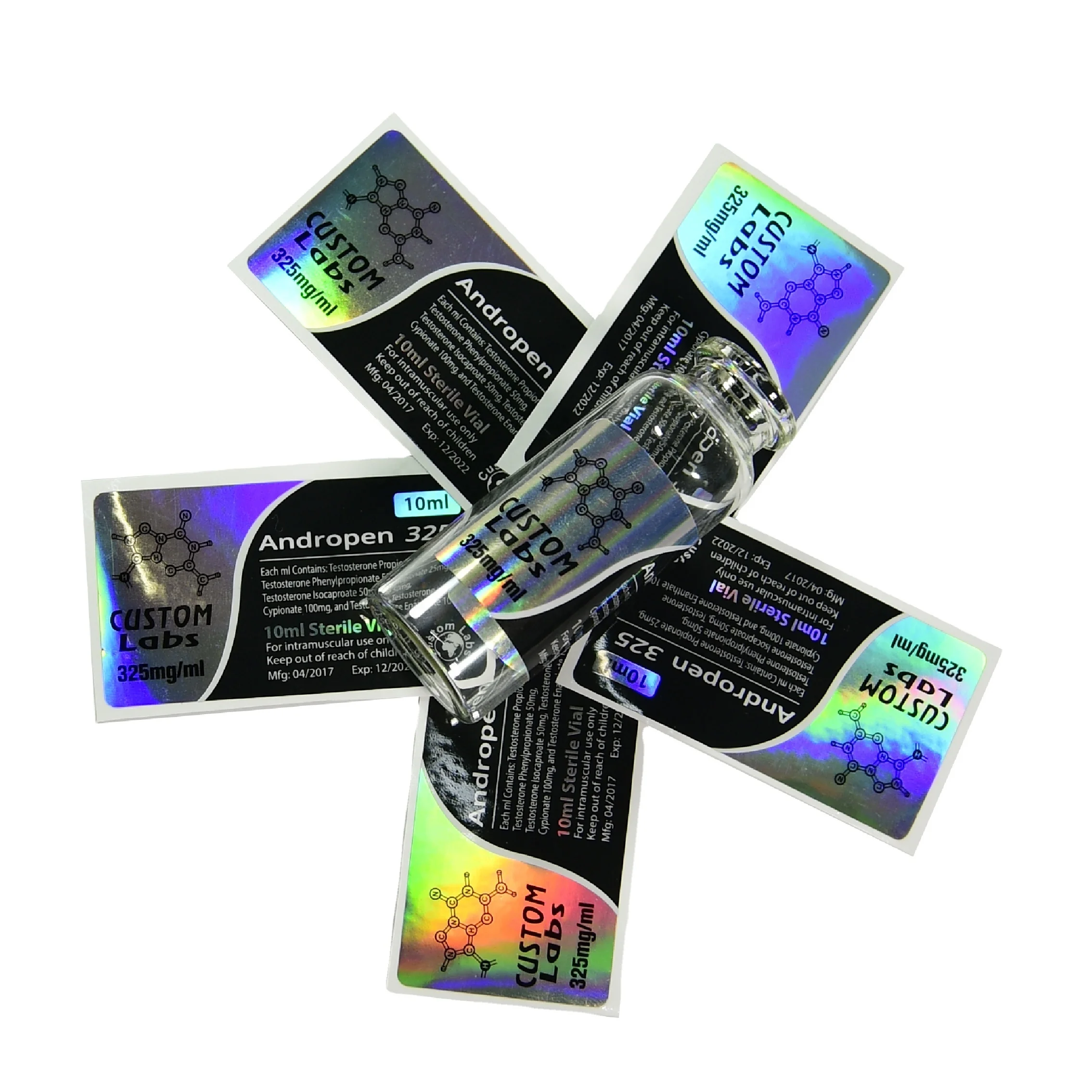 custom size waterproof 10ml vial steroid label for pharmaceutical product