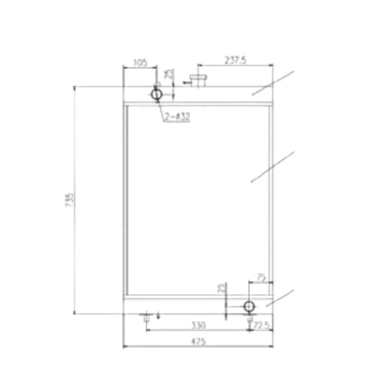 Aftermarket radiator K9006313 440211-00032 440211-00013A K1040079B for 5001- DX53W(S/N B55W-2(S/N 5001-