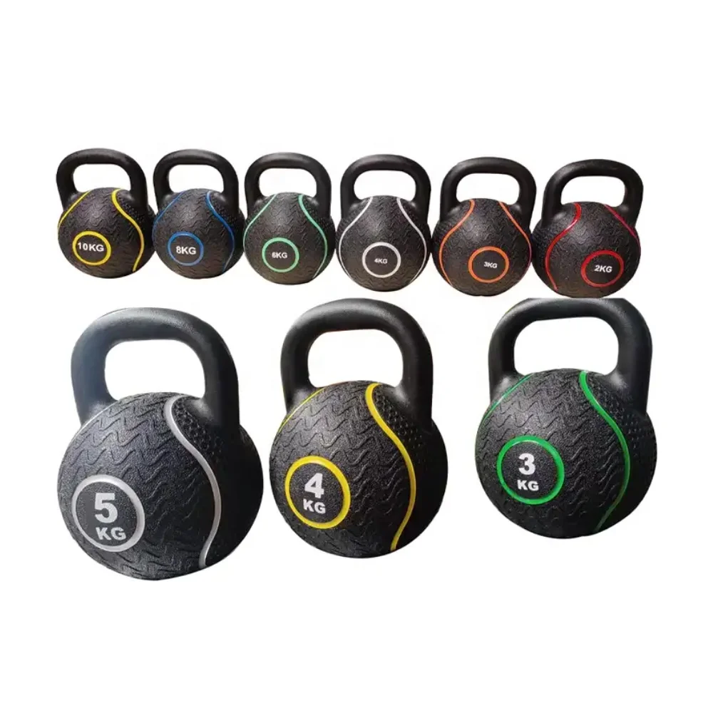 High quality Gym Fitness Black Rubber Coated Kettlebell 6LB-25LB Competition Kettlebells 3KG-12KG Cast Iron Kettle Bell