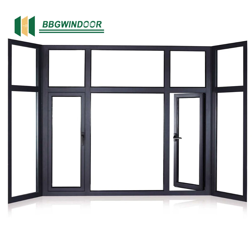 BBGWINDOOR privacy protection professional windows aluminum casement window with built in blinds