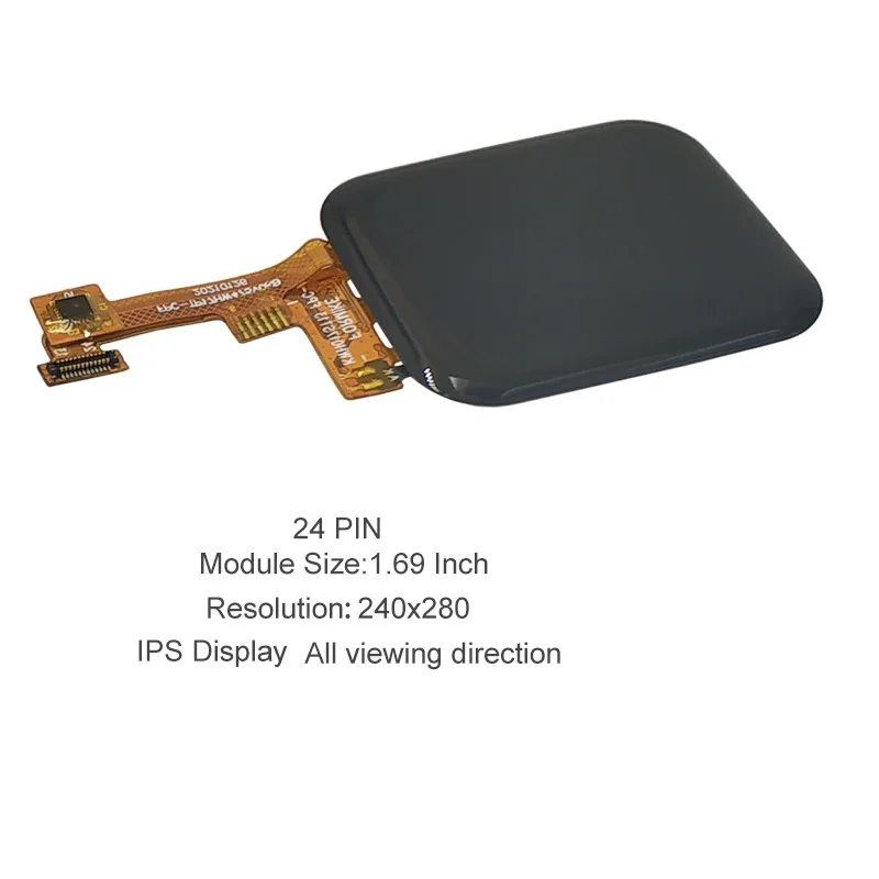 Best selling 1.69 inch 1.69' TFT LCD display module 240x280 free viewing direction ROHS SPI for smart wears