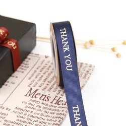 Cheap Price 5/8 Grosgrain Ribbon Rolls 10 Yard Personalised Printed Ribbon With Logo Custom Gift Wrapping  Ribbon Thank You