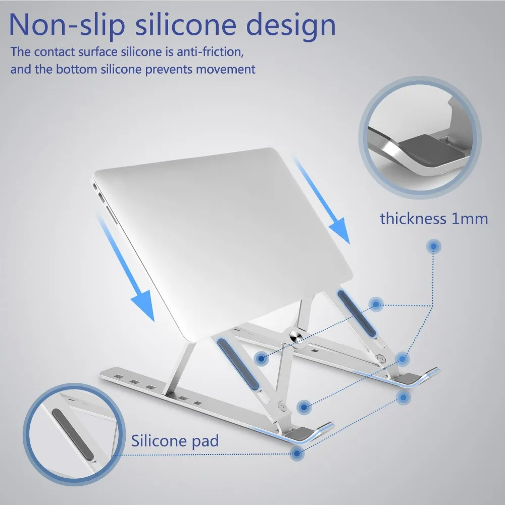 SUT-N08 High quality  Aluminum Folding Laptop Stand Aluminum Base for Macbook Pro Adjustable Stand Computer stand