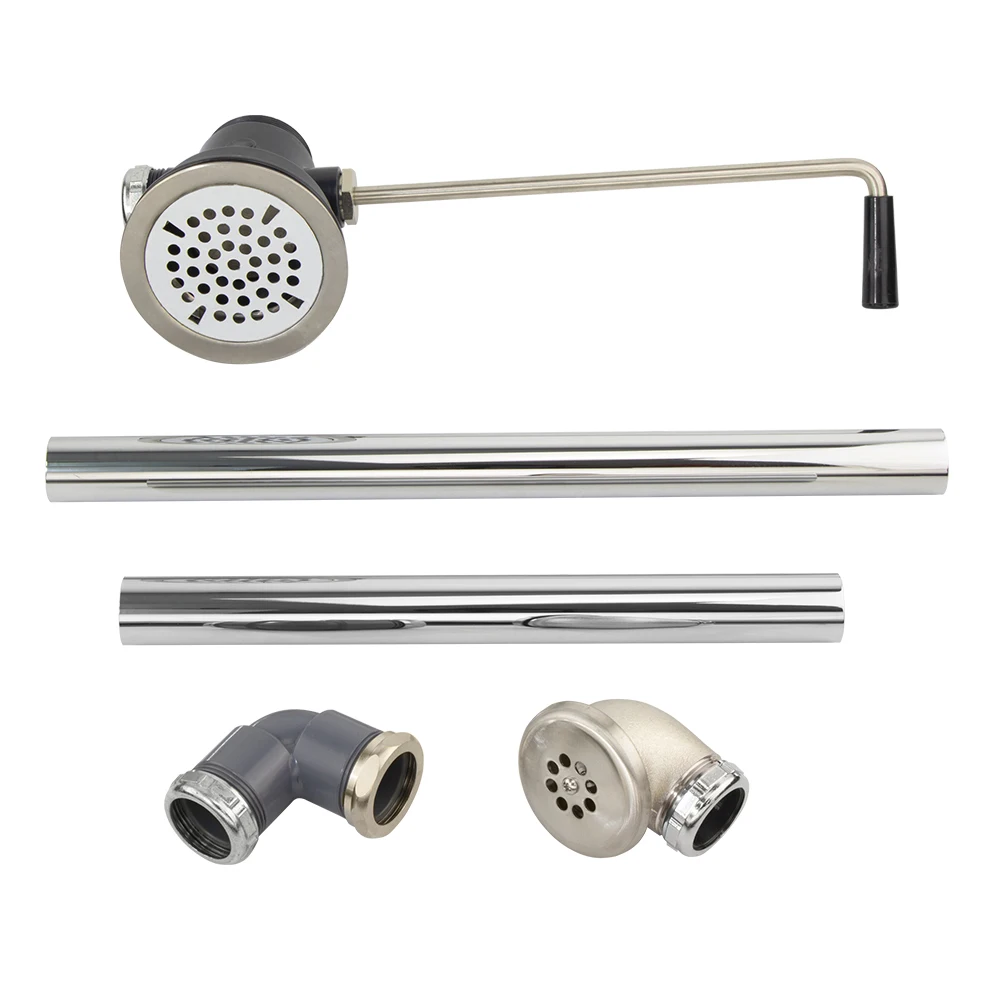 Brass and Plastic Twist Lever Waste Drain Unit Overflow Outlet Kitchen Sink Drain Valve For Kitchen Sinks Strainer