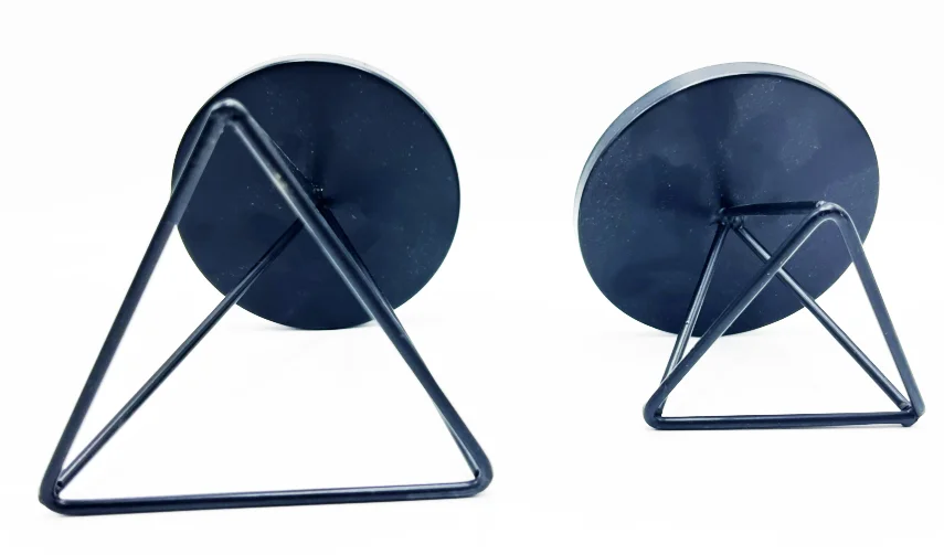 3 Matte Triangle Shape Set Black Rustic Taper Pillar Metal Candle Stick Holder For Home Wedding Table Deco