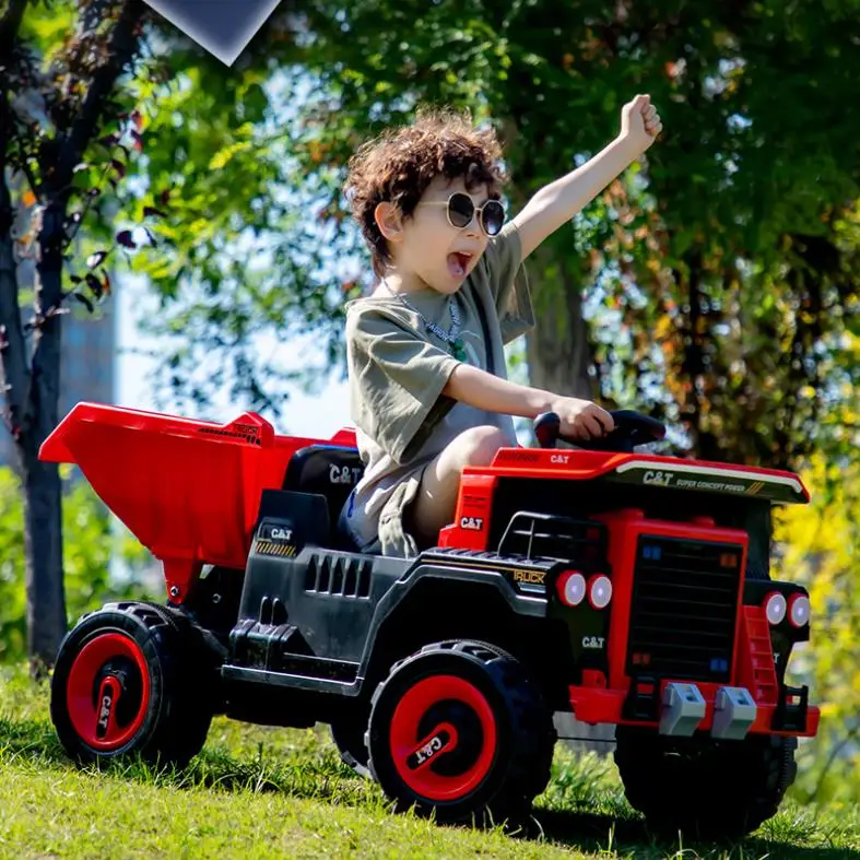 Factory Cheap ride on Car Toy Excavator Baby Boy Sliding Electric Trolley Toy Car Can Make Birthday Gift