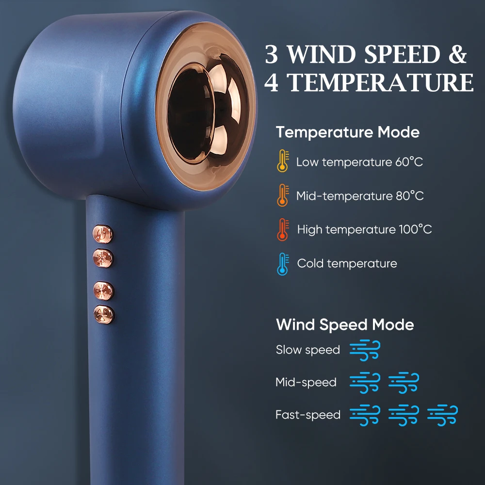 2025 New Model Hair Dryer Professional Hair Dryer Set Hot Air Brush One Touch Cold Air Ions Wall Mounted Hair Dryer