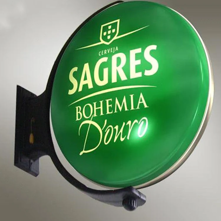 Thermoformed Ourdoor Plastic Advertisement Board LED Light Box Acrylic Round Shop Sign