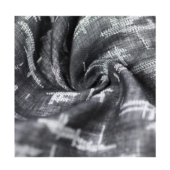  100% french linen fabric or blend plain yarn dye jacquard solid print