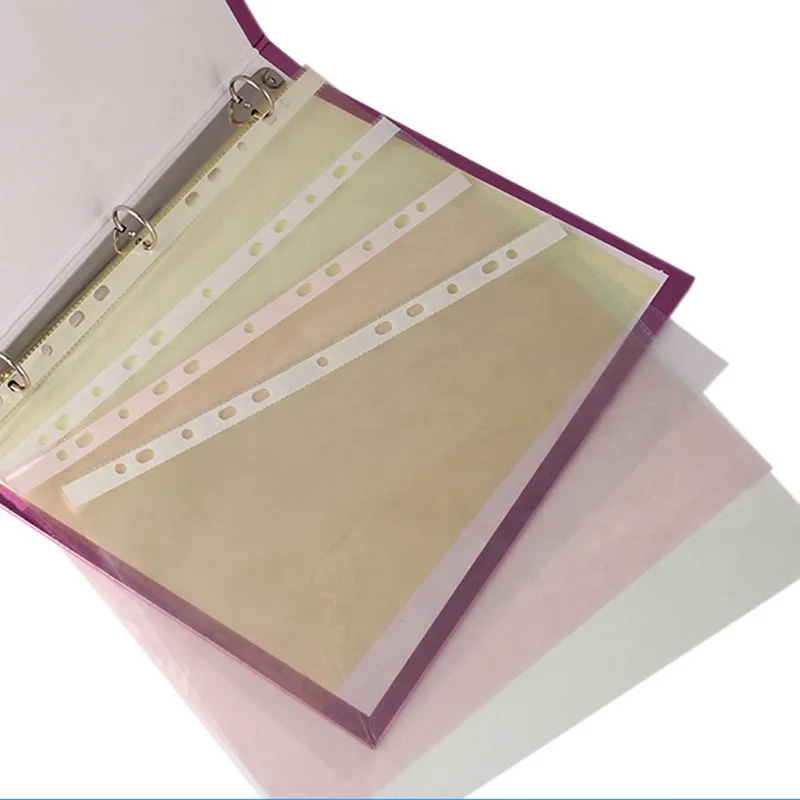 Loose-leaf Pocket Punched Pocketed clear sheet protector 11 Hole PP Sheet Protector