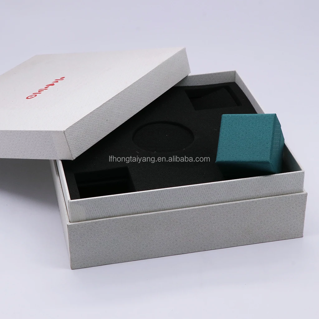 square box large packaging lid and base box with foam insert rigid box packaging