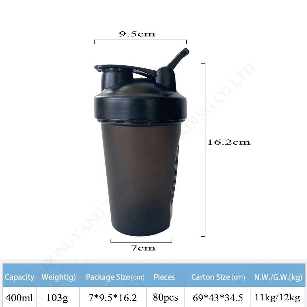 ZP cheap Custom Logo 400ml Classic Workout Whey Blender Shaker Bottle Gym Protein Shaker Bottle