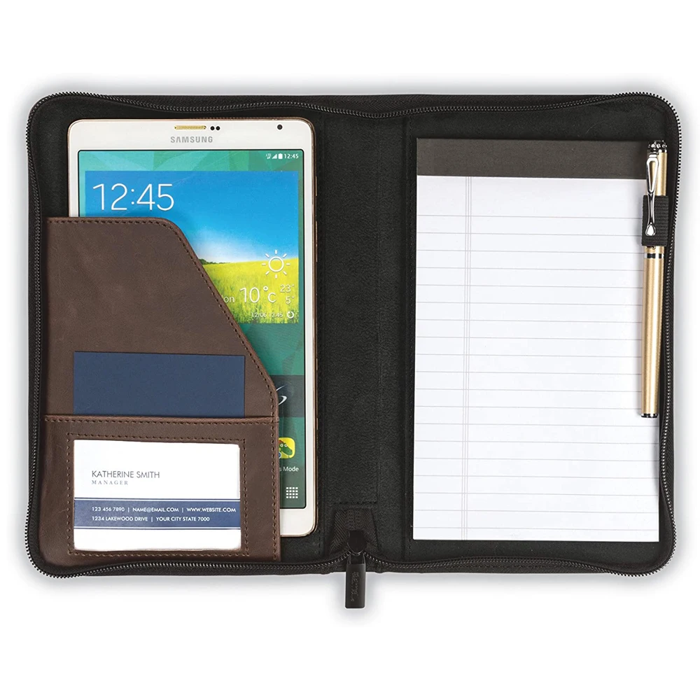 Padfolio/Portfolio Binder, Mini Padfolio Portfolio Binder 5 x 8 Legal Writing Pad, A5 Document Organizer Folder