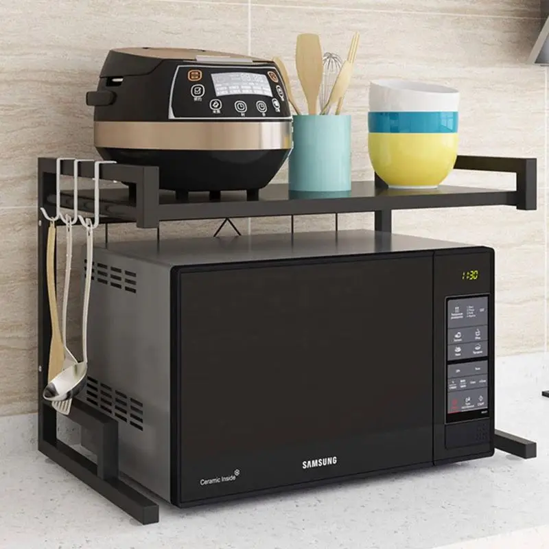 YQ135 Low Price Wholesale adjustable  Kitchen Microwave  Storage Organizer Rack oven rack Storage extension organize shelf