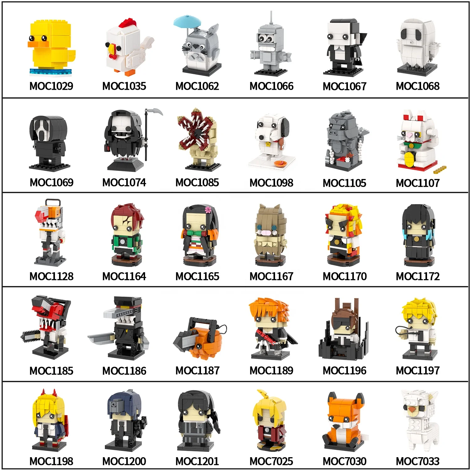 Anime toys 1 piece BrickHeadz Luffy Ace MOC Brick Building Blocks Sets toys for children MOC7101-MOC7213