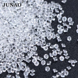 JUNAO 1.0mm 1.2mm Pointback Dust Crystal Strass Glitter Mini Transparent AB Glass Pixie Rhinestones For DIY Nail