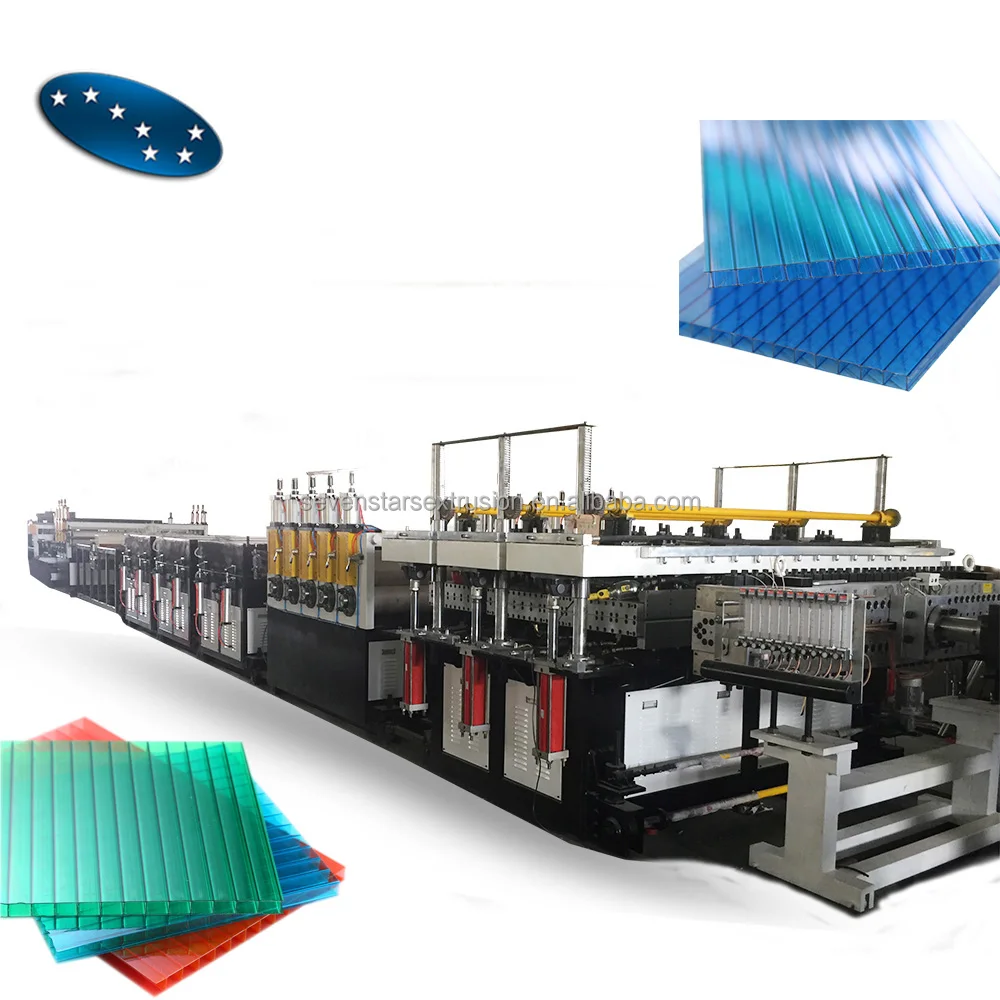 High quality of plastic PP PC corrugated hollow sheet extruder extrusion machine line
