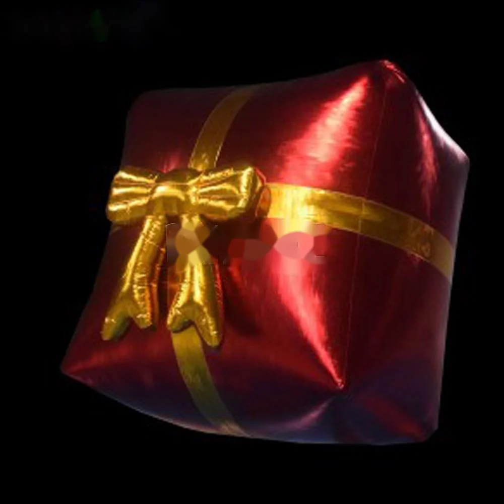 Wholesale Giant Christmas Inflatable Gift Box Ornament for Outdoor Holiday Lighting Advertising