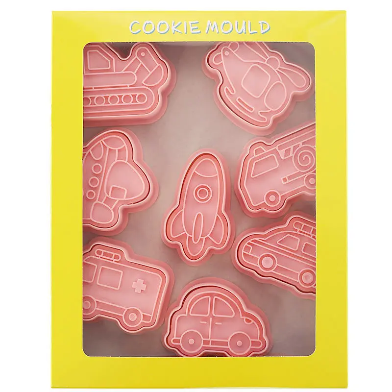 2022 Hot Selling Cartoon Car Shape Biscuit Mold 3d Pressure Cookie Mold For Children