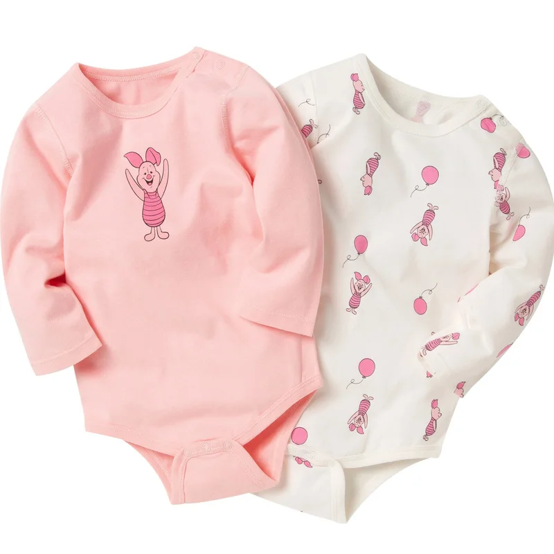Wholesale Newborn Baby Girls  Clothes 2 pcs/set  long Sleeve Cotton Body Baby Romper