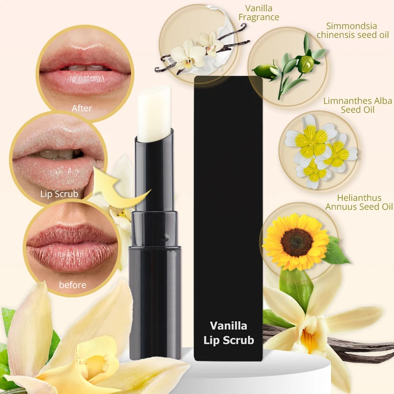 Wholesale Custom Logo Oem ODM Vegan Lip balm and Scrub Sugar Exfoliator Vanilla Repair Lip Scrub Private Label