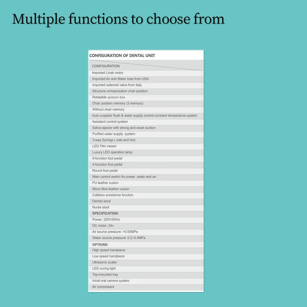 Disinfection electric surgery foot control rotating fashion eu design disinfection stomatological  Integrated Dental Unit