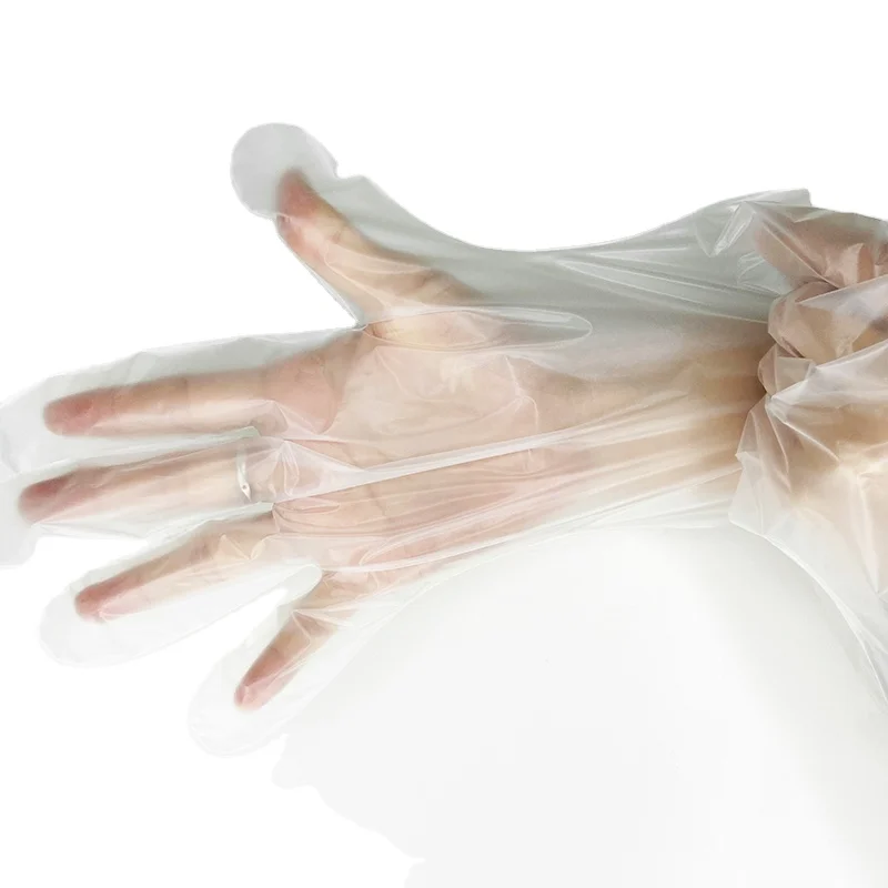 Transparent plastic food safe disposable tpe gloves for kitchen cleaning