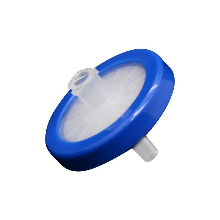 PTFE Sterile Syringe Filter 32mm PP Blue Housing Injection Medical Sterile Syringe Filter