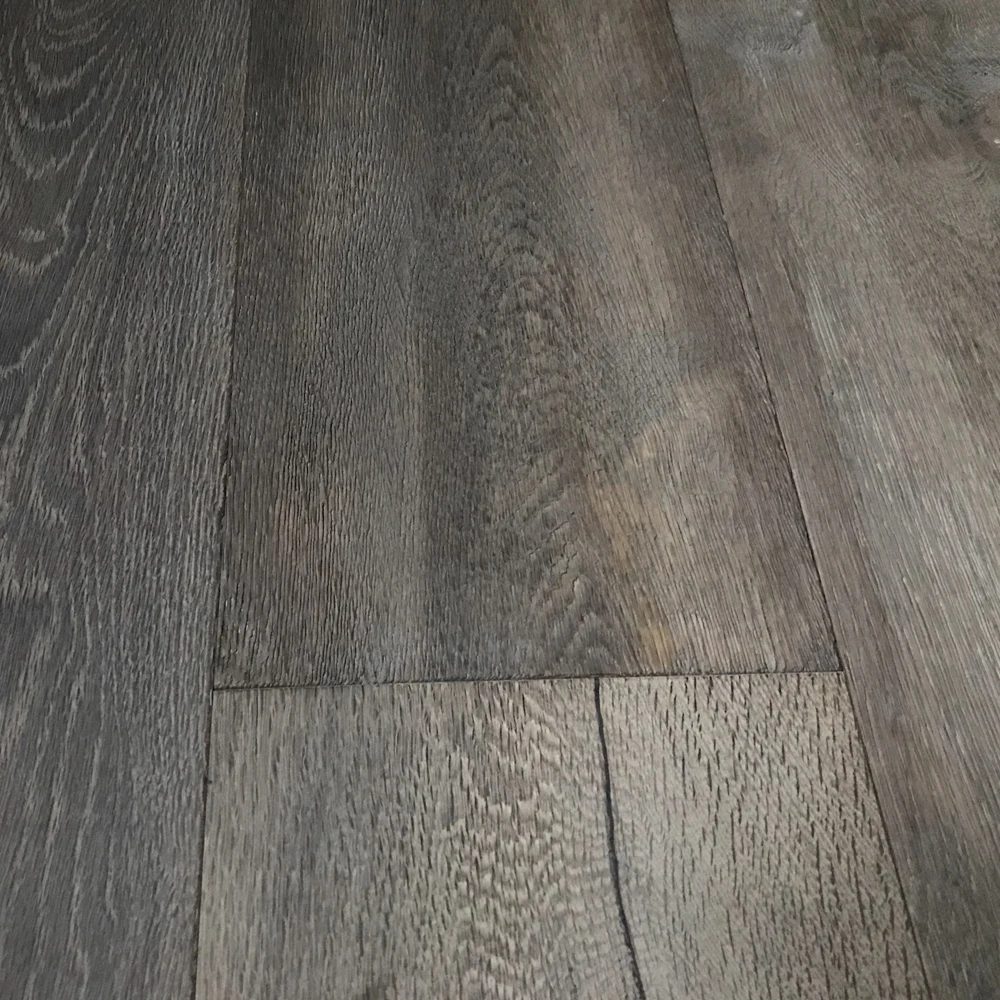 White And Grey Color Russia Oak Rustic Engineered Timber Wood Flooring