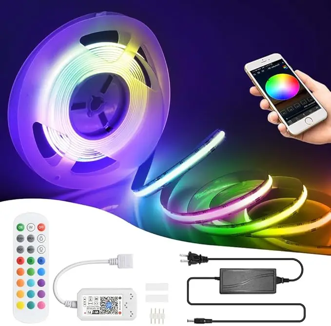 WS2811 RGB Digital COB LED Strip 720LEDs/m Addressable Flexible Tape Light 5m DC 24V RGB Dream Color Smart App Control Lighting