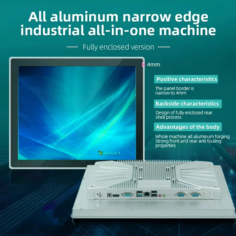 15-Inch Wall-Mounted Industrial Control All-in-One Tablet PC Fully Enclosed with Aluminum Frame Embedded for Workshop Use