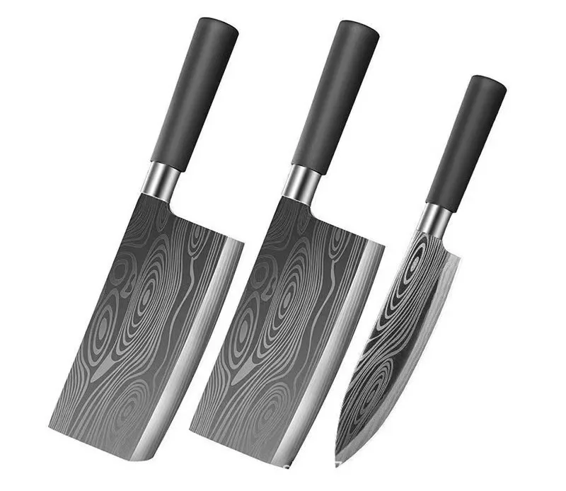 Handle Kitchen Knife Set High Quality PP 3CR13 Stainless Steel 3 Piece BOX Chef Knife Kitchen Knives & Accessories 2pcs 1.5MM